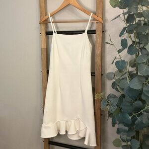 She + Sky White Square Neck Dress